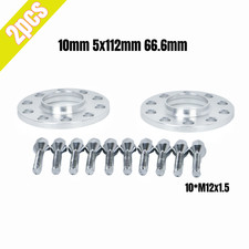 2Stk Spurverbreiterung 2x10mm M12 x 1,5mm Distanzscheiben+Radschrauben Aluminium