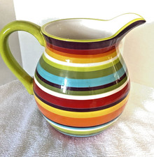 Crate & Barrel Large Carnivale Stripe Pitcher