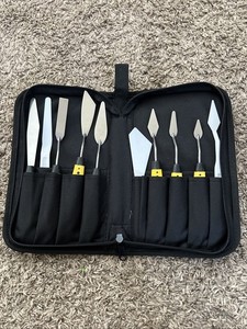 Daler Rowney System3 Painting Palette Knives 7 Piece Zip Case With Extras