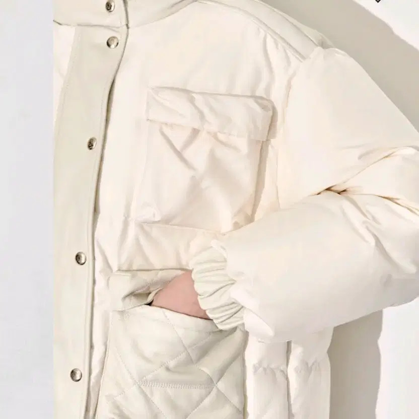 TIME Ivory Down Padding Jacket Short Coat Women's - image 4