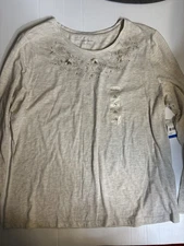 NWT studio Works Size Xl Oatmeal Long Sleeve Shirt