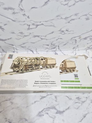 UGears Mechanical Model Series 71 Wooden Locomotive w/ Tender 443pc NEW