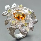 Handmade Natural Citrine Ring 925 Sterling Silver Size 7 /R443816