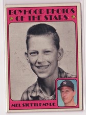1972 Topps - Boyhood Photos of the Stars Mel Stottlemyre #492