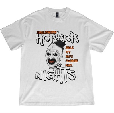 Terrifier T-Shirt   'Smile, It's Art's Favorite Part'   Horror Clown Halloween