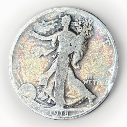 1918 Walking Liberty Half Dollar (Fine, Choice Toning , & Attractive)
