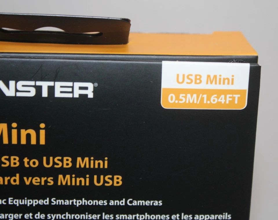 🔌 Cable USB a Mini USB Monster Essentials – 0.5M / 1.64FT – NUEVO EN CAJA Foto 4 de 4