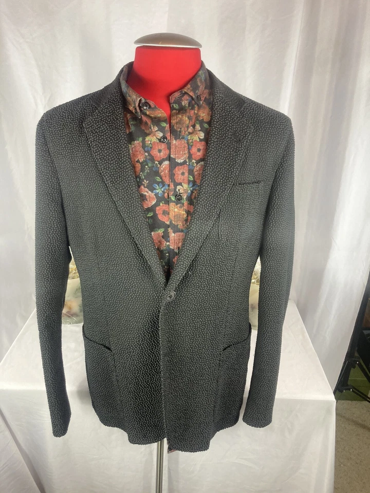 Blazer Giorgio Armani Upton Seersucker Negro con Personaje (manga) 2 Btn Foto 4 de 4