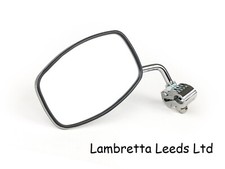 LAMBRETTA - VESPA CHROME LEGSHIELD MIRROR . CLAMP ON . RECTANGULAR