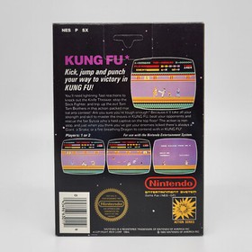 Kung Fu Nintendo NES Black Box 5 Schrauben Hangtab Early Print - Near Mint - USA