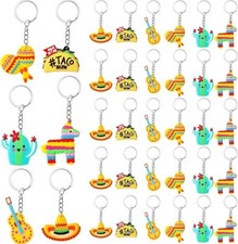 36 Pcs Mexican Keychain Cute Fiesta Party Favors Cactus Keychain Cinco De May...