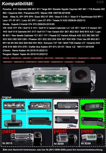 Telecamera di retromarcia per Porsche Boxster 981 982 Cayenne 92A/Panamera 970 Macan 95B - Foto 2 di 7