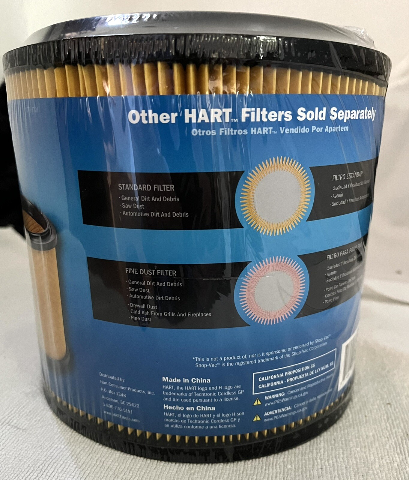 NEW Hart Cartridge DRY FILTER Fits HART & Most Wet/Dry Shop-Vacs  5 to 16 Gallon