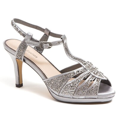NWB Lady Couture Midnight Pewter Platform Dressy Heels Size EU37/US6.5  