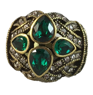 HEIDI DAUS Art Deco Crystal Ring ~ 6