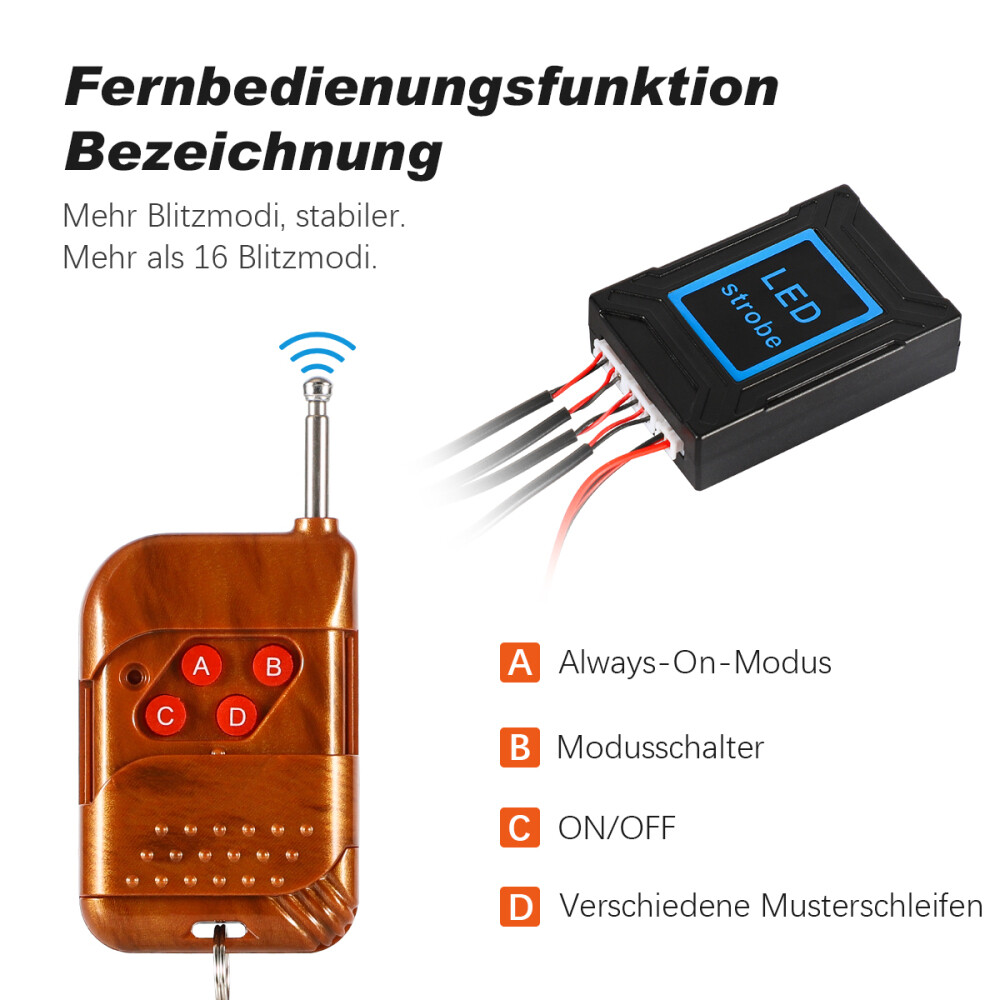 78 Auto Frontblitzer Orange Blitzlicht Warnleuchte Strobe Licht - Foto 9