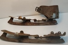 BARNEY  BERRY B B STEEL AND LEATHER SIZE 9 ICE SKATES VINTAGE SPRINGFIELD MASS