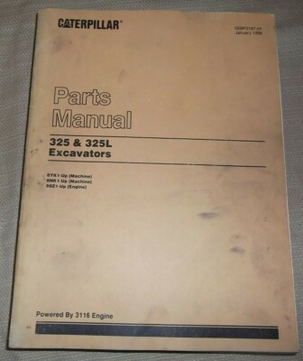 Cat Caterpillar 325 325l Excavator Parts Manual Sn 8yk00001 Up 
