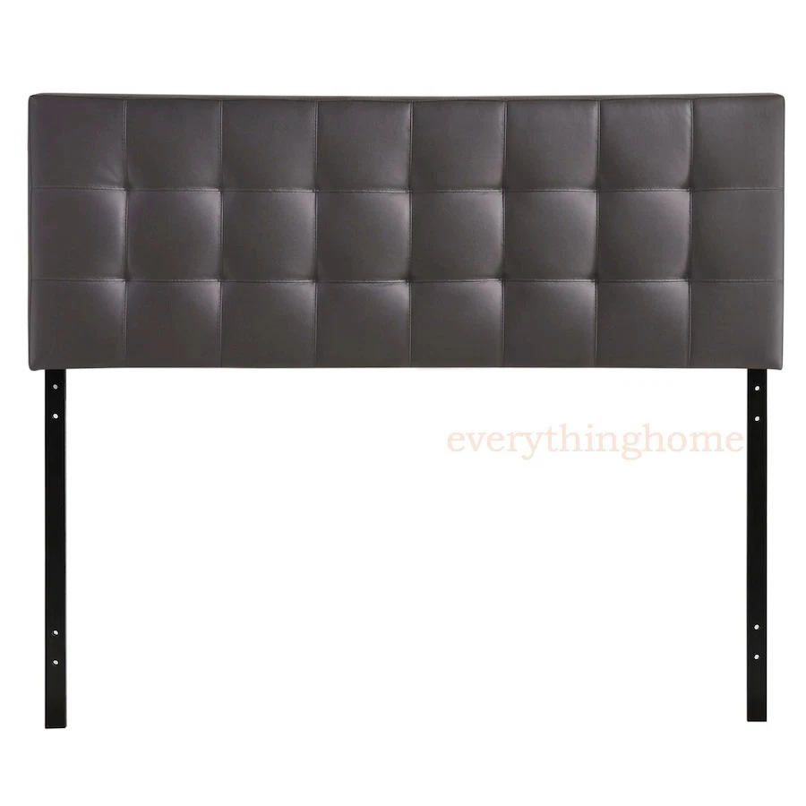 Cabecero de Vinilo King Moderno Botón Mechón Tapizado Marrón, Negro, Blanco Foto 3 de 4