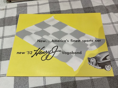1952 HENRY J VAGABOND DEALER BROCHURE, 4 pgs, 8 5/8" x 11 1/2"
