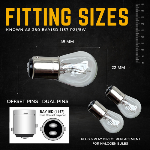 Pour Toyota Aygo Frein Arrière Ampoules Feux Stop Ampoule MK1 2005-2014 12v - Photo 3 sur 11