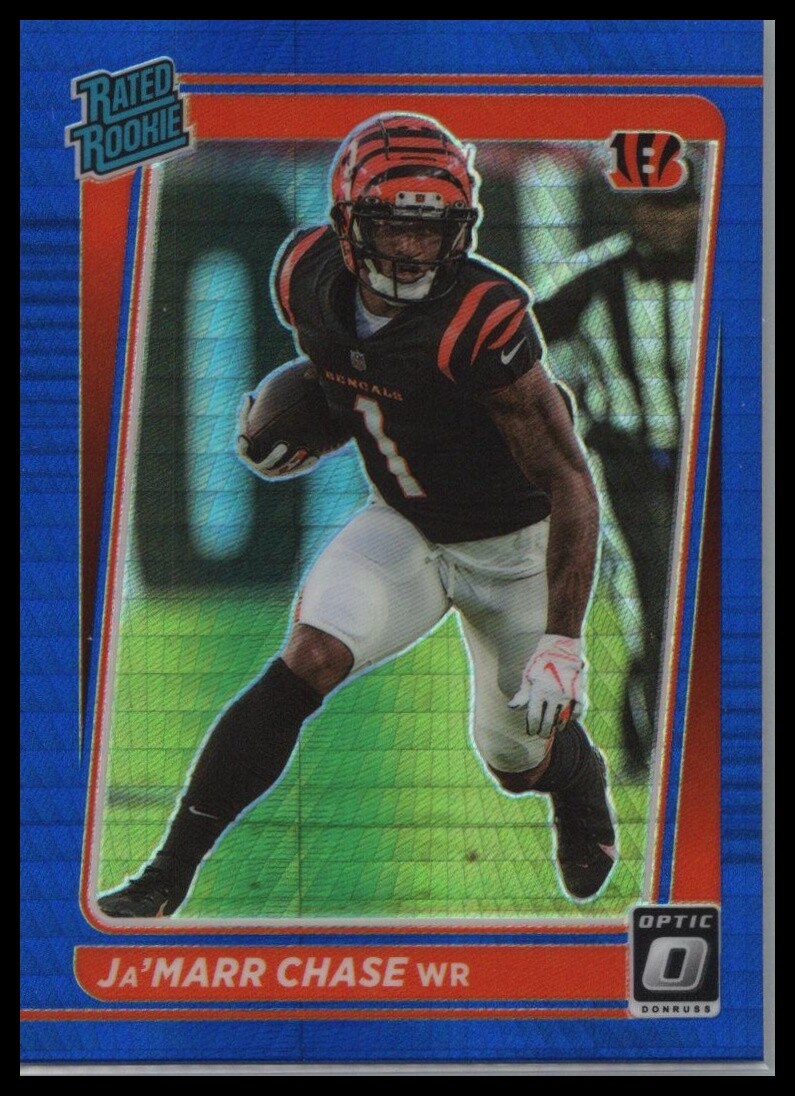 2021 Donruss Optic #207 Ja'Marr Chase Blue Hyper
