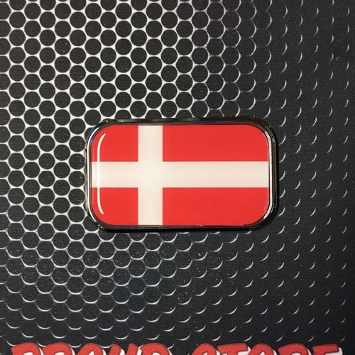 Denmark Domed CHROME Emblem Proud USA Flag Car sticker 3D 3"x 1.8" Copenhagen - Imagen 4 de 6