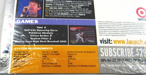 Launch Music Magazine 40 CD-ROM 2000 Matchbox Twenty JP Jones Govt Mule Tull NEW - Picture 6 of 6