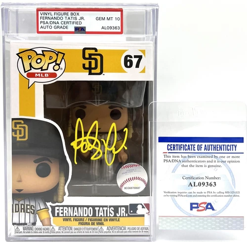 Funko Pop! MLB San Diego Padres Fernando Tatis Jr #67 Signed PSA GEM 10