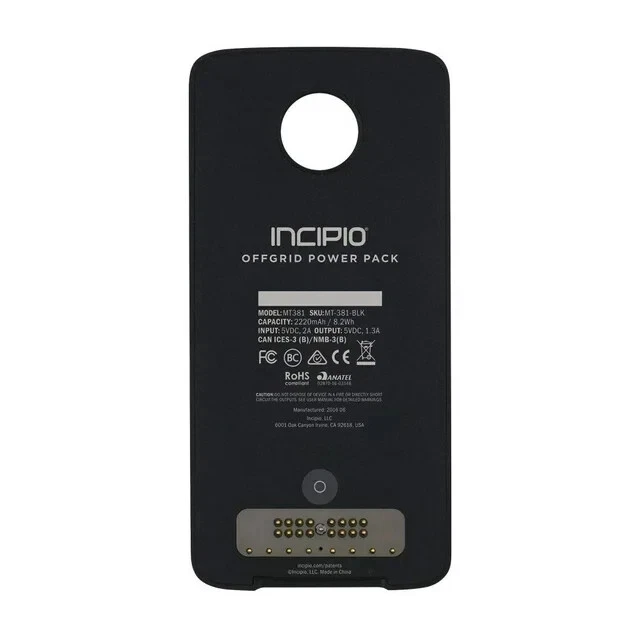 Incipio Offgrid 2200mAh Battery Case for Moto Z / Z Force - Black - Image 2 of 4
