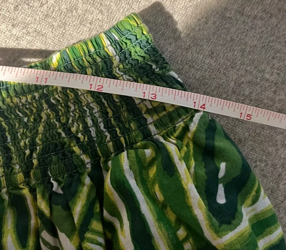 Falda corta Vanessa Virginia Anthropologie para mujer talla 6 verde geométrica Foto 3 de 4