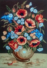 Needlepoint tapestry painted canvas 14.848 - Flowers 18"x24" GobelinL