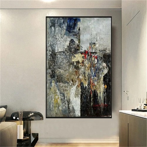 Handmade Abstract Picture Ideas Pop Art Painting On Canvas White Black