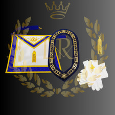 Masonic Regalia Blue Lodge Junior Warden Premium Quality Apron Set Deal