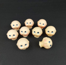 Miniatura La MUÑECA BEBÉ Original Muñeca Cabeza Bebé Calvo Fibra Artesanal 1984 Lote de 9