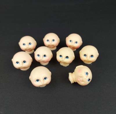 Miniature The Original DOLL BABY  Doll Head Bald Baby  Fibre Craft 1984 Lot of 9
