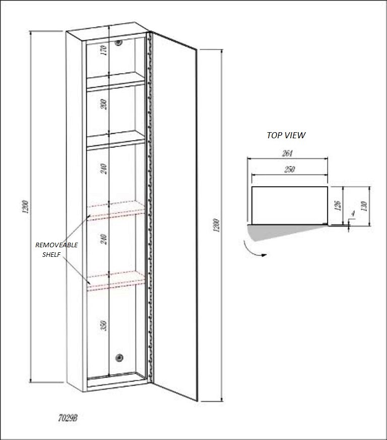 Zanex Luxury Stainless Steel Bevelled Edge 1200mm Tall Bathroom Mirror