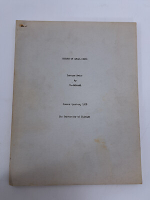 Original Copy ''Theory of Local Rings'' Yasuo Akizuki, University of Chicago 1958