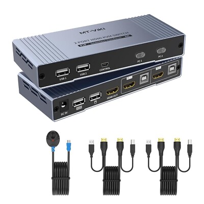 Multiview KVM Switch Seamless HDMI 2 Port Boxen, MT-VIKI 4K@30hz Fast Switching