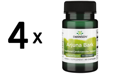 4 x Swanson Full Spectrum Arjuna Bark (10:1) Extract, 40mg - 60 (23,68 EUR/L)