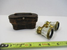COLMONT Mother of Pearl Opera Glasses, Theater, Binoculars, Case, Antique, EC