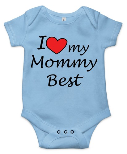 I love my mommy best Best Shower Gift Cute Funny Infant Message Baby Bodysuit - Picture 2 of 11