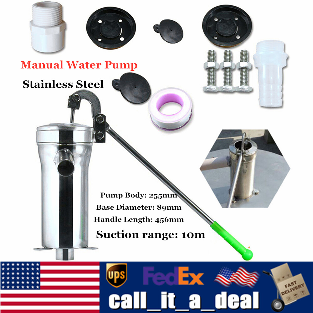 Manual Water Pump Hand Deep Well Suction Water Pump Stainless Steel Pitcher Farm