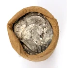 RARE Sealed 1958 D Franklin Half Dollar OBW Shotgun $10 Roll Heads Tails Toned