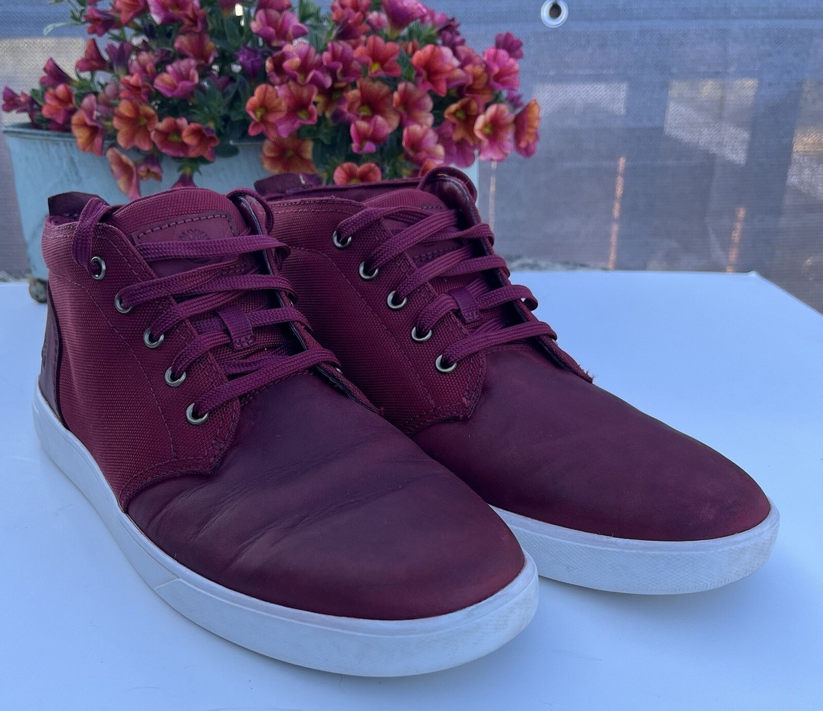 Timberland Mens Groveton Chukka Boots Burgundy Leather  display picture 3