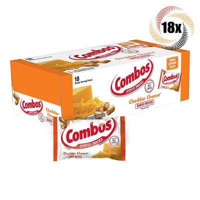 Full Box 18x Bags Combos Stuffed Snack Cheddar Cheese Baked Pretzel | 1.8oz