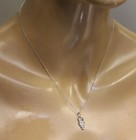 New 925 Sterling Silver .06ct diamond Owl pendant necklace 2.2g  18" . — photo 8