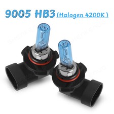 Pair HB3 Bright Warm White Headlight Bulbs High Main Beam 9005 Halogen 12v 100W