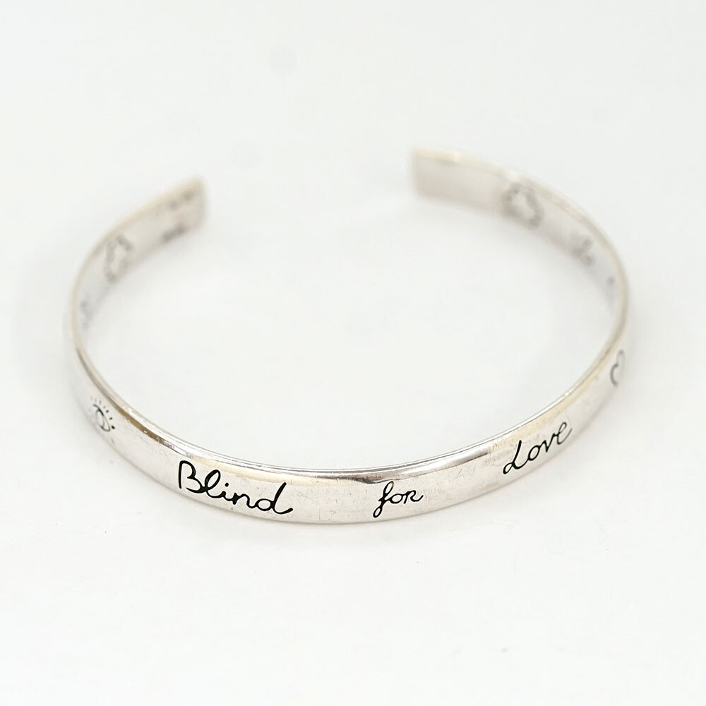 GUCCI G Logo BLIND FOR LOVE Cuff Bracelet 5.5