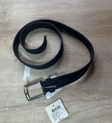 Club Monaco Suede Belt New CLUB MONACO Belt Suede Leather Black Sz. Small Made in  main image 4